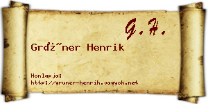 Grüner Henrik névjegykártya